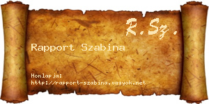 Rapport Szabina névjegykártya